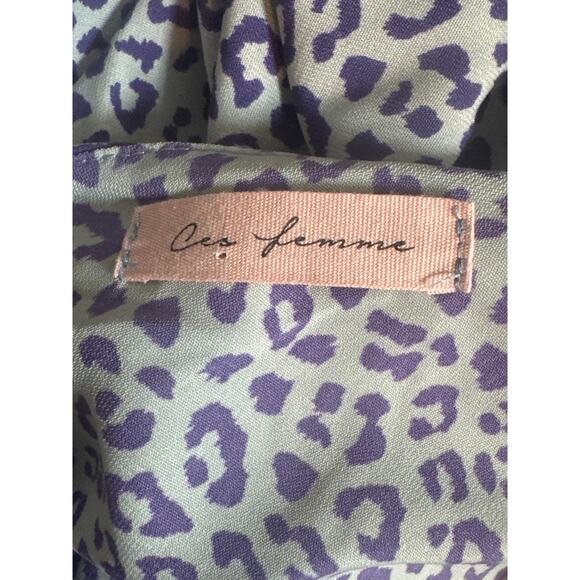 Ces Femme Asymmetrical Hem Purple Gray Dress Womens Medium Animal Print Cheetah - Picture 5 of 8